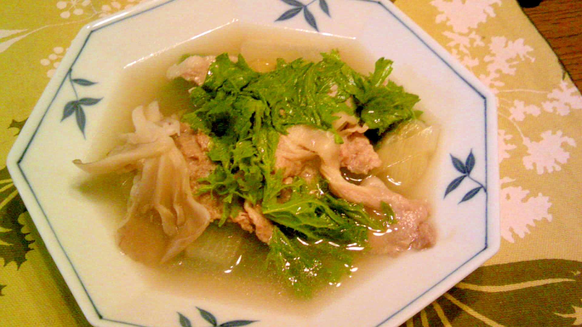 豚もも・水菜でヘルシー鍋