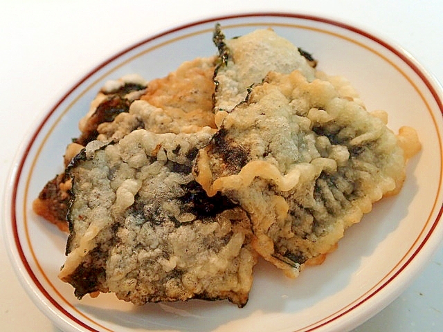 塩麹香る　焼き海苔の天ぷら♬