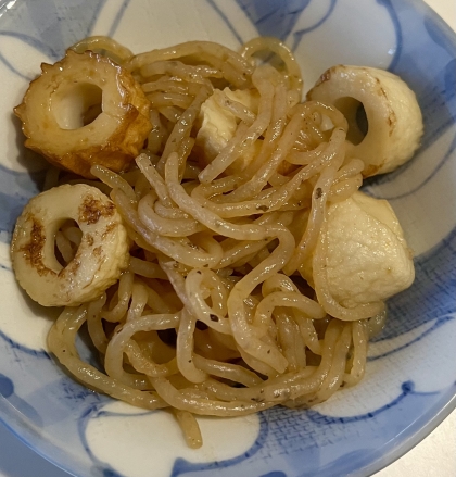 糸こんと油揚げ炒め