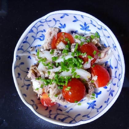 おつまみにも！ミニトマトと さば缶の 簡単マリネ