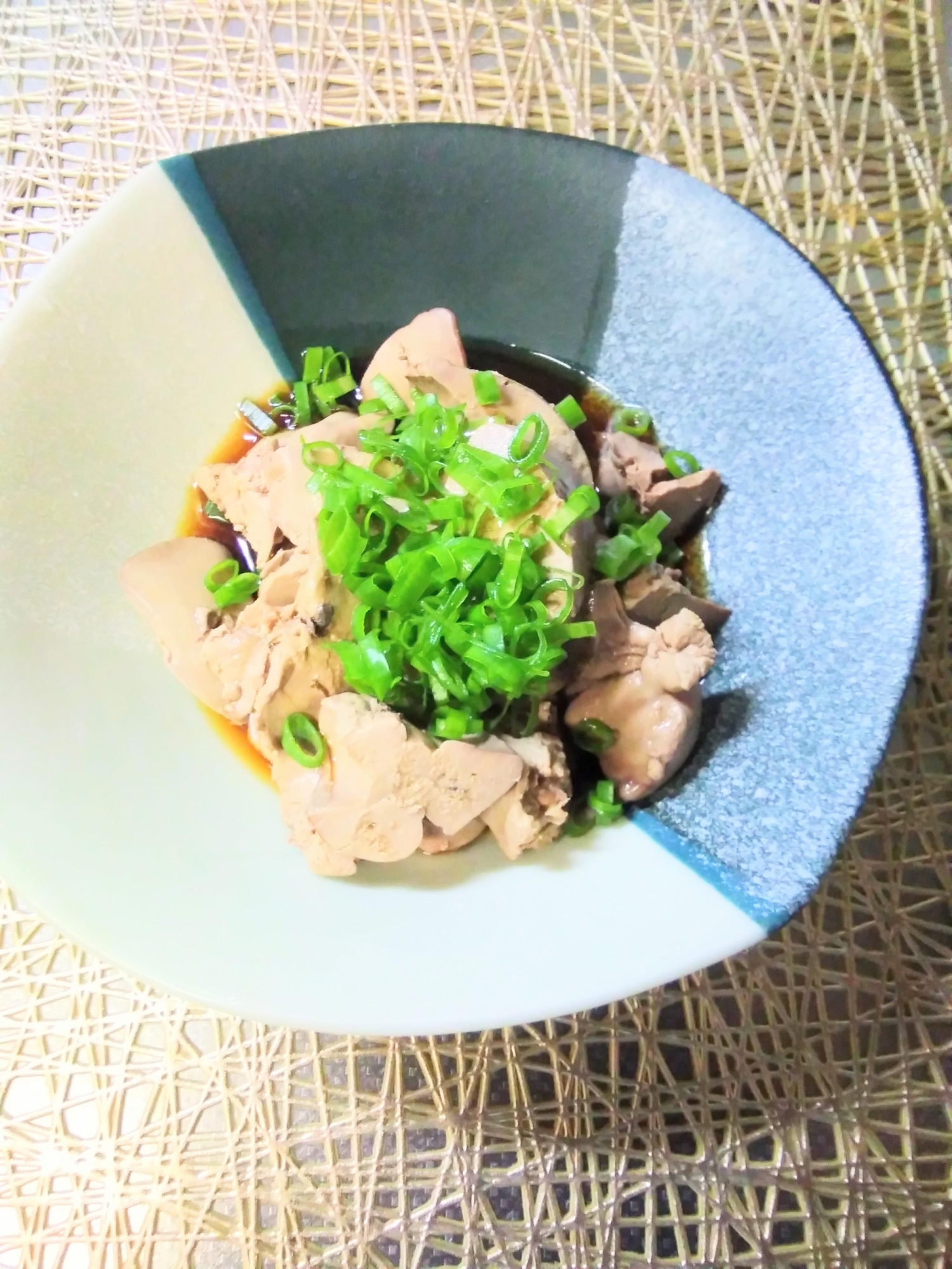 鶏レバー☆鶏レバーの塩茹でレモンポン酢がけ