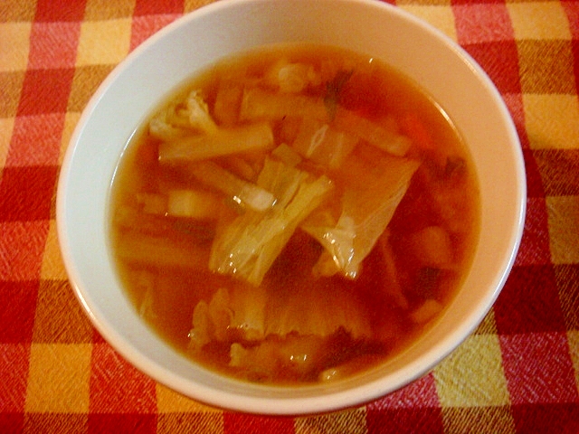白菜、大根、にんじんの和風スープ
