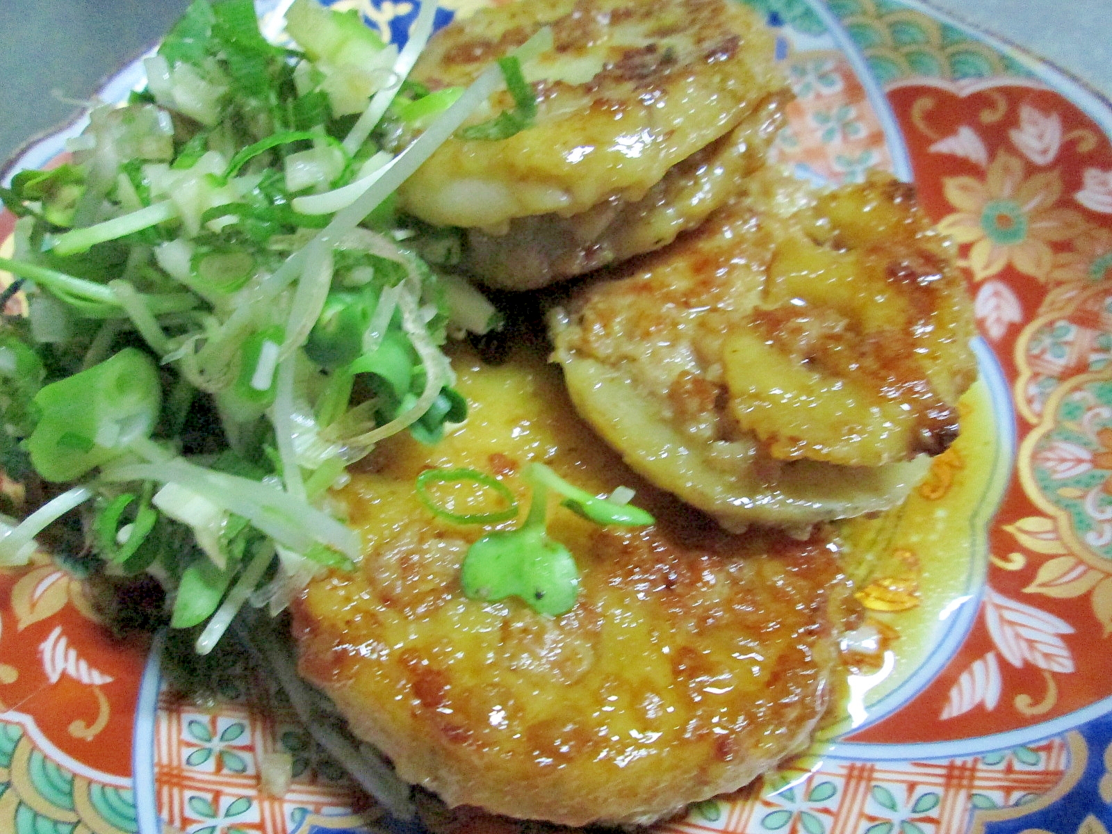 レンコンの挽肉サンド焼き☆照り焼き♪