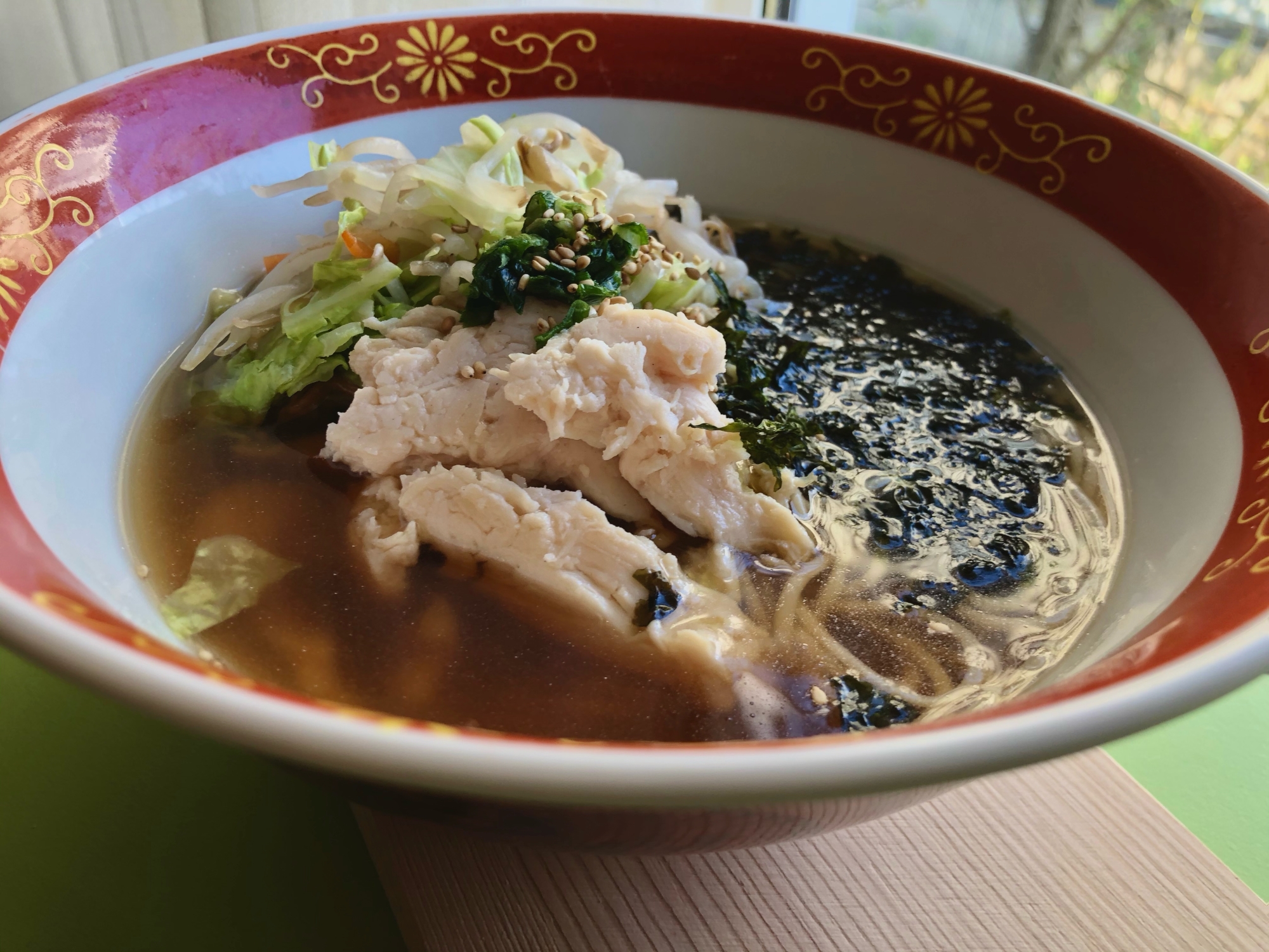 ★糖質ゼロ麺とサラダチキンであったか野菜ラーメン★