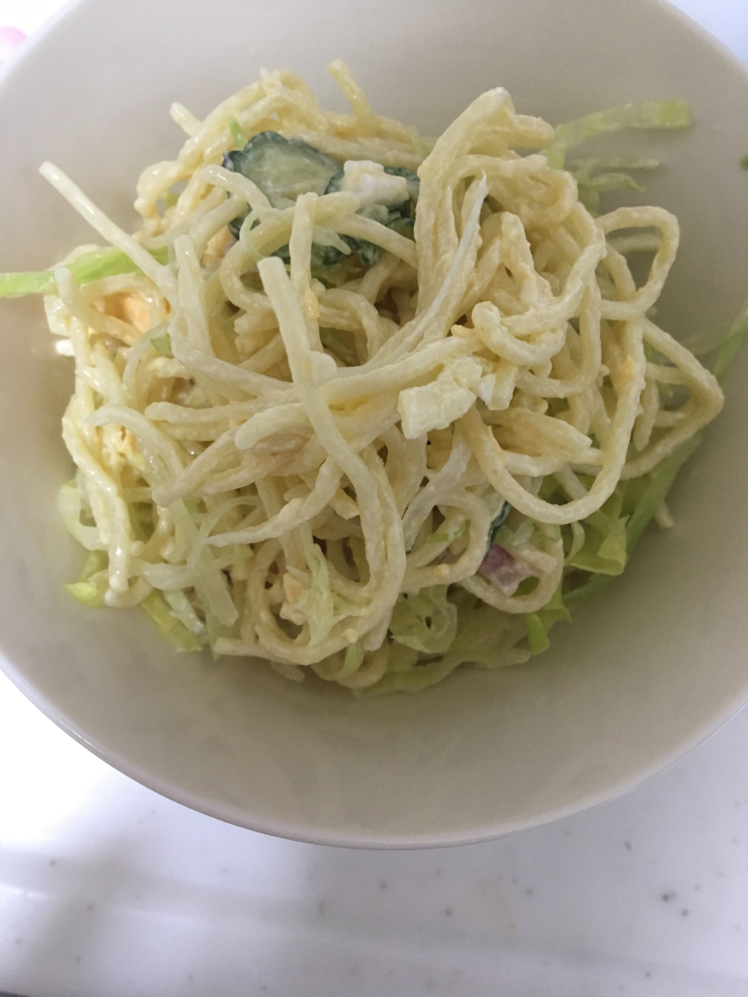 お酢入り☆スパゲッティサラダ(^○^)