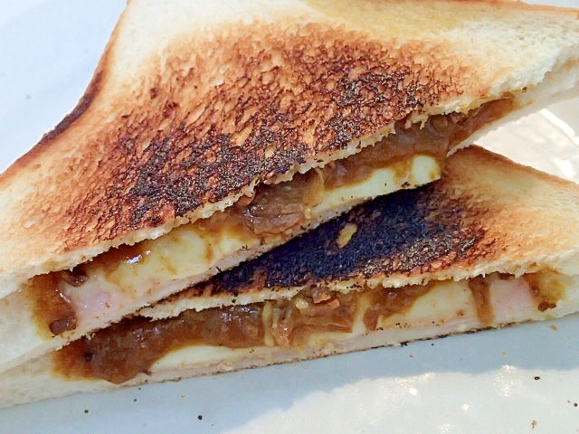 カレー*玄米フレーク入り クロックムッシュ♬