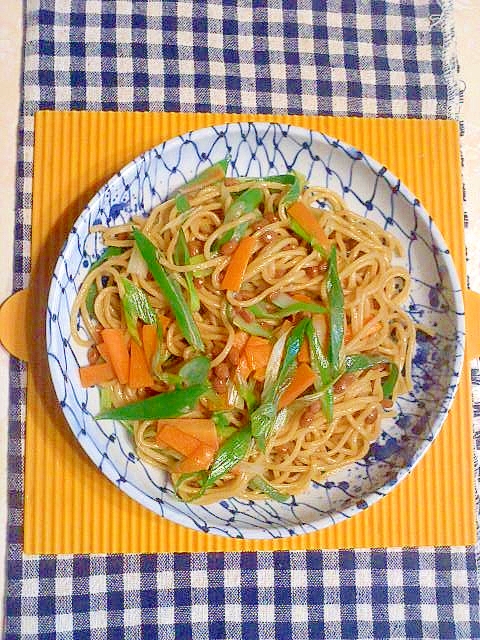 納豆入りソース焼きそば♪