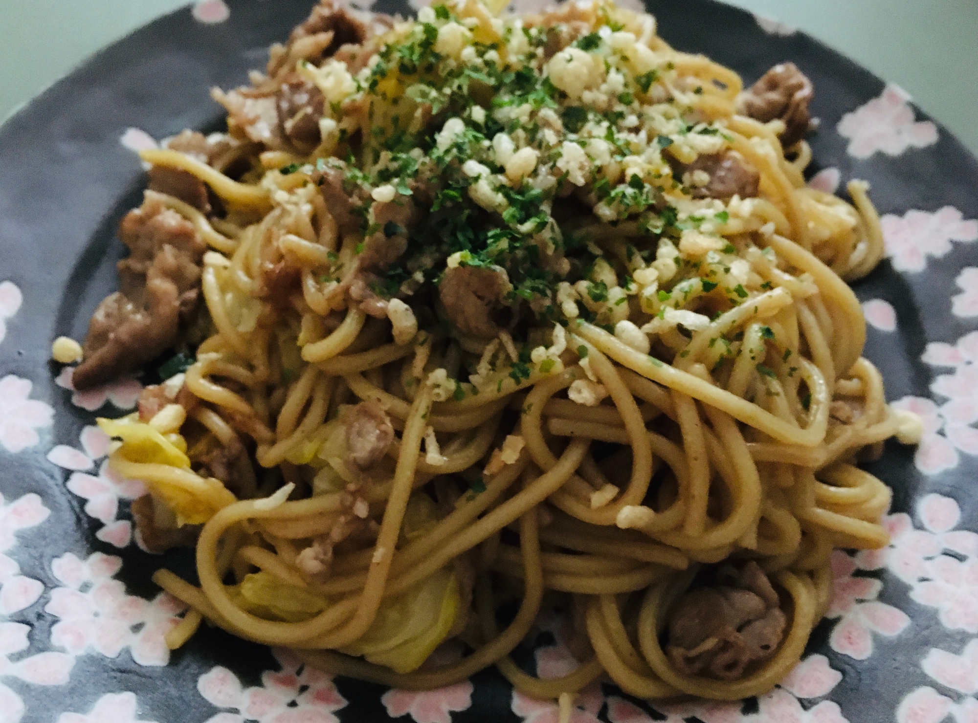 シンプル材料で★レンジで焼きそば