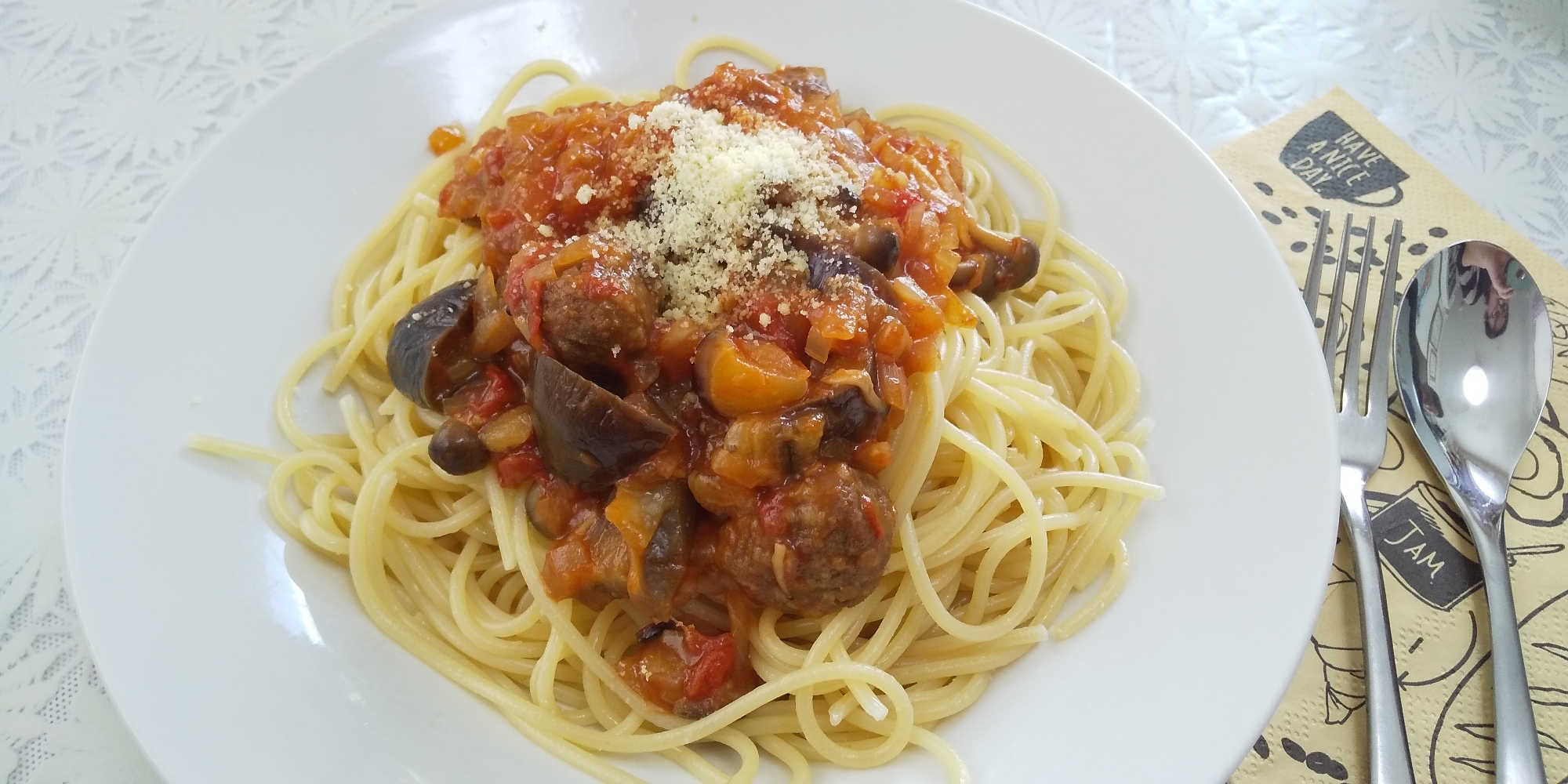 ミートボールと余り野菜で トマトソース スパゲティ レシピ 作り方 By ちなちなり 楽天レシピ ミートボールと余り野菜で トマトソース スパゲティ レシピ 作り方 By ちなちなり 楽天レシピ