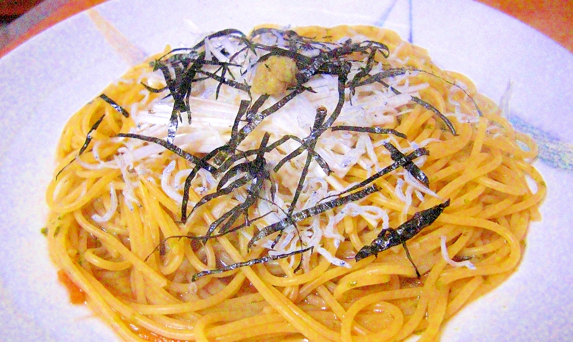 ☆お家でひとりランチ☆お茶漬海苔スパゲッティ