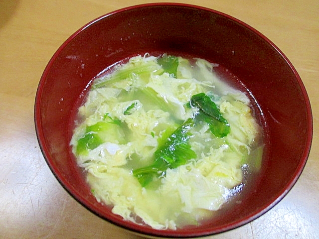 セロリの葉と卵のスープ