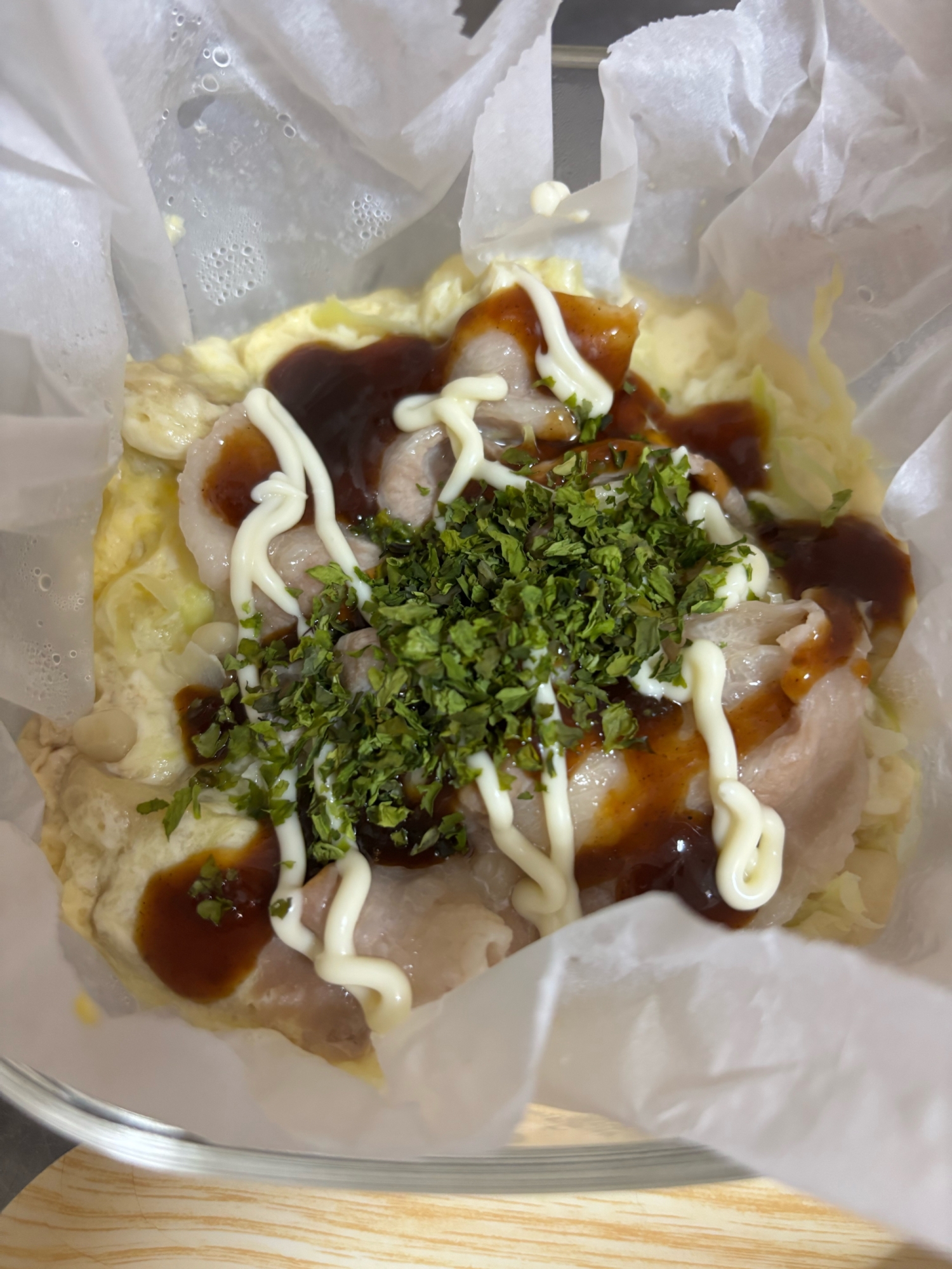 せいろで簡単！お好み焼き風