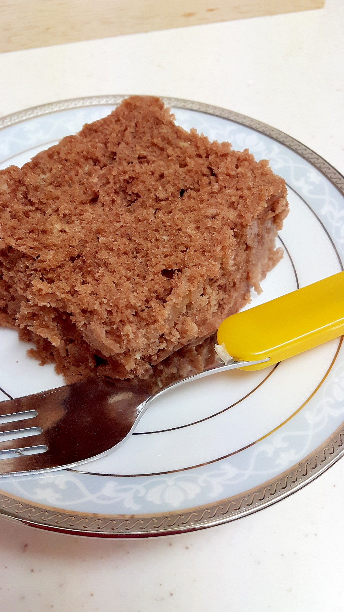 HMで簡単(^^)電子レンジのチョコバナナケーキ♪