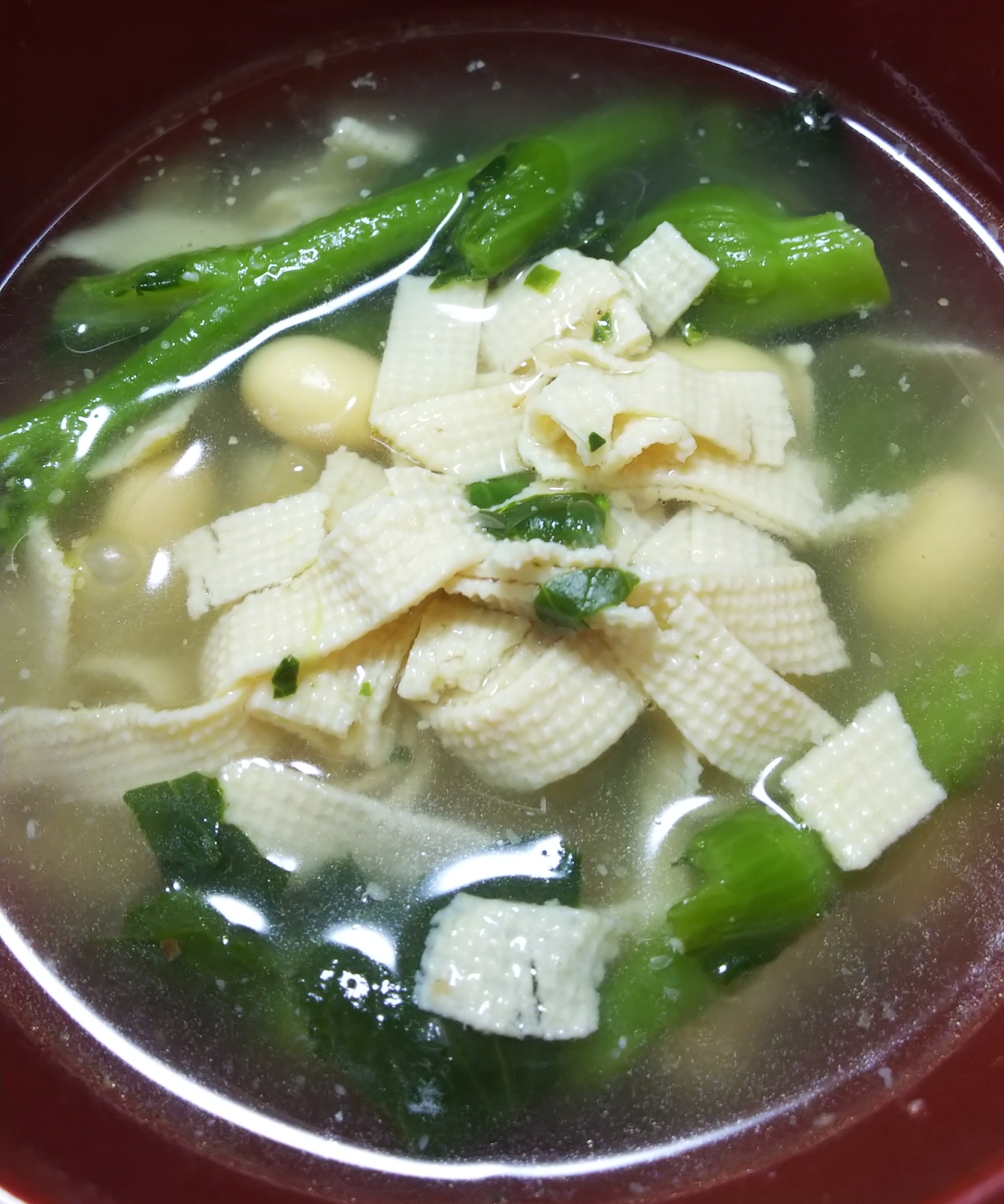 豆腐皮with寄せ集めスープ
