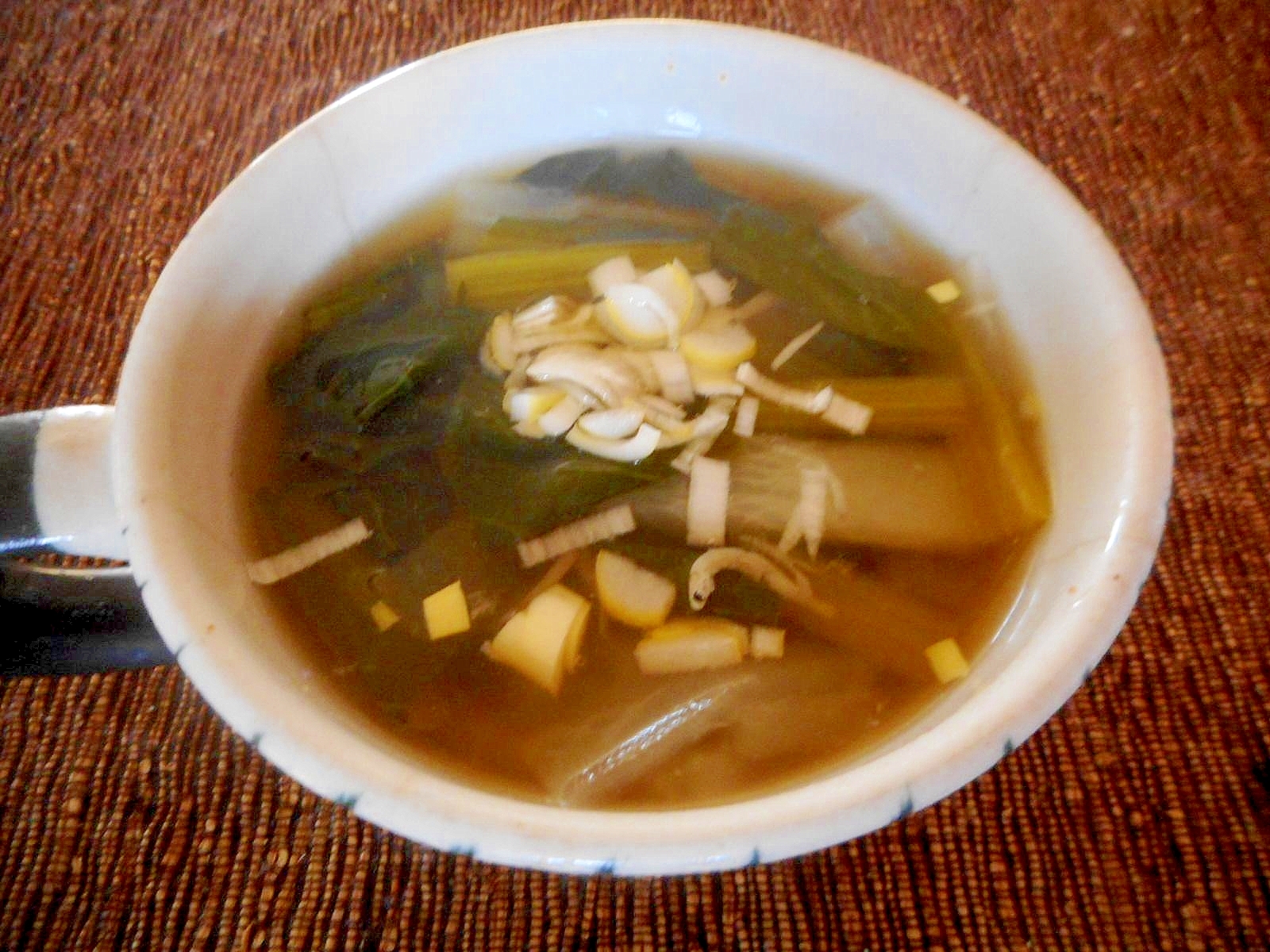小松菜と大根としらすのスープ