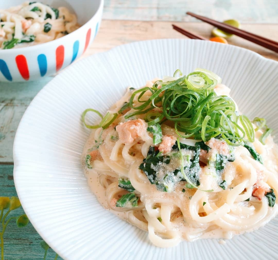 レンジだけ10分でできる!たらこクリームうどん