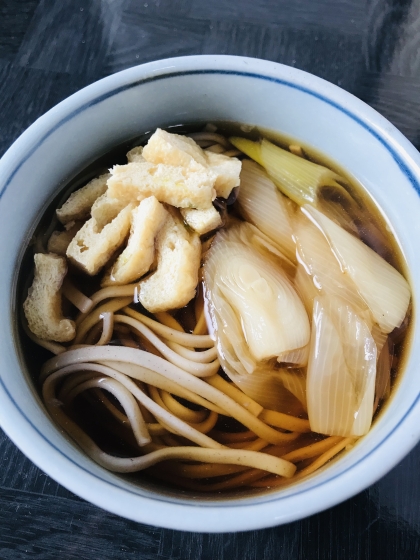 簡単！あったか☆きつねギ蕎麦