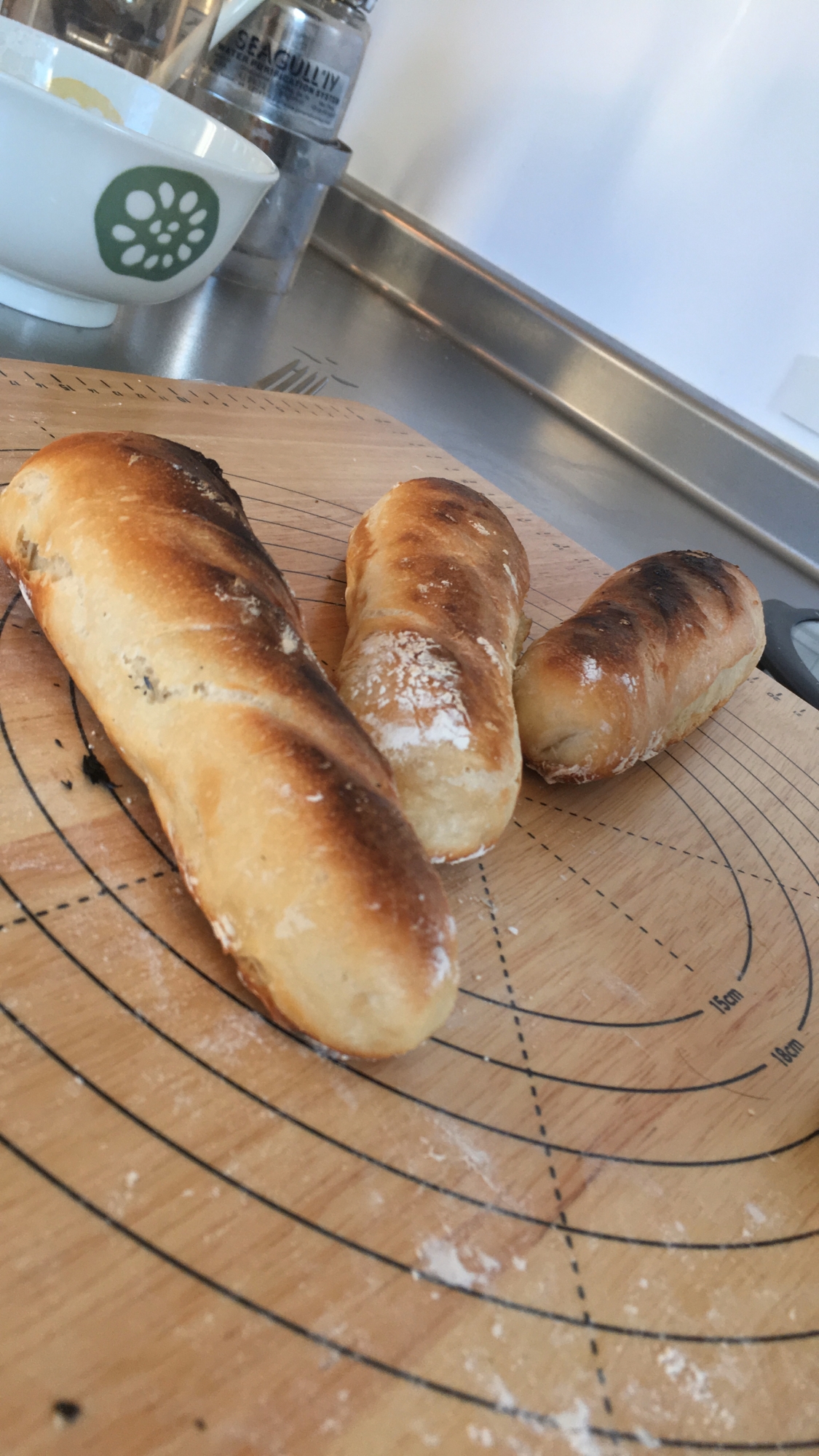 魚焼きグリルとオーブンでフランスパン