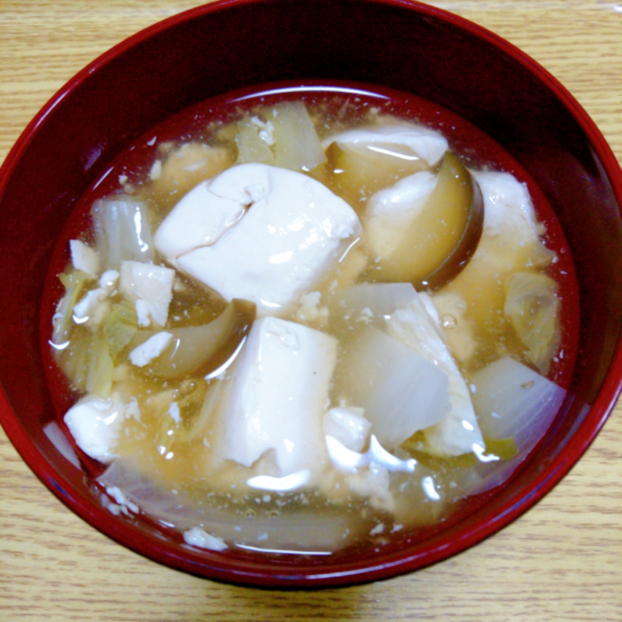 「野菜と豆腐のあんかけ」スープ