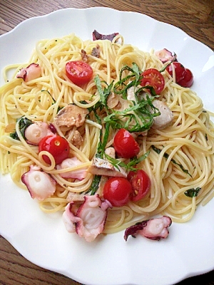 簡単!残り物の刺身で和風パスタ☆