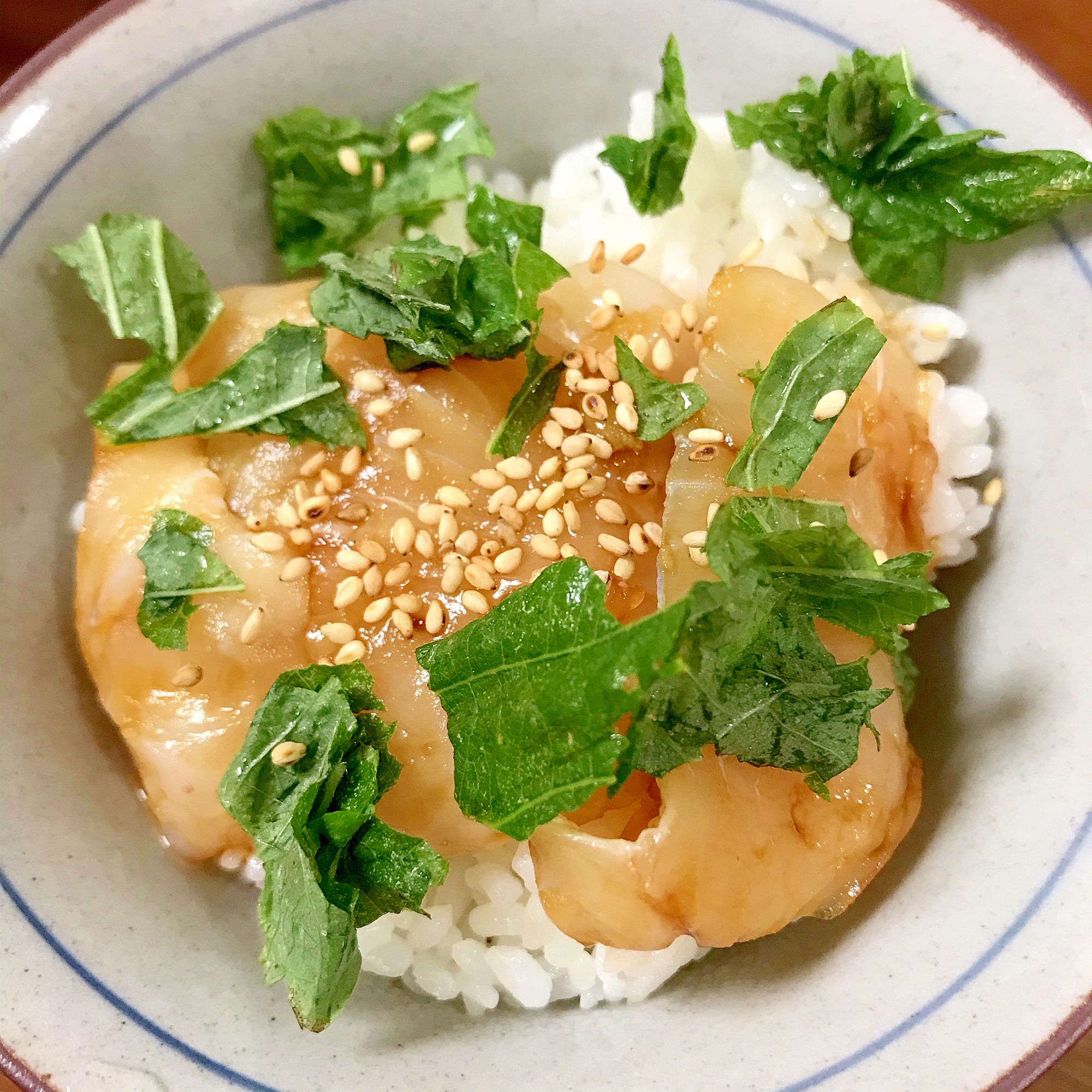 ウスバハギの醤油漬け丼