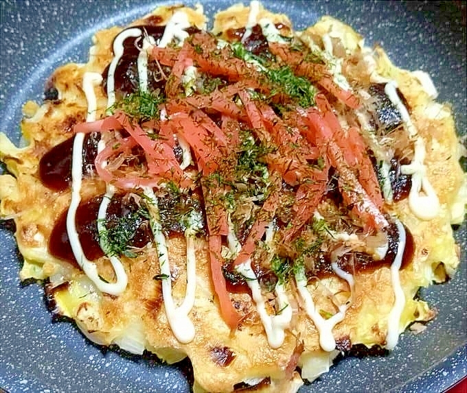 挽肉で作るお好み焼き