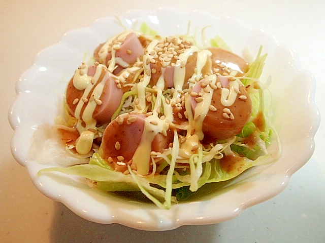 レタスとキャベツと魚肉ソーセージのごまマヨサラダ レシピ 作り方 By ぷ みぃまま 楽天レシピ レタスとキャベツと魚肉ソーセージのごまマヨサラダ レシピ 作り方 By ぷ みぃまま 楽天レシピ