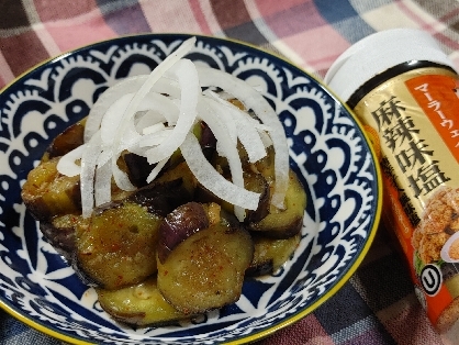 茄子と鶏ささみの麻辣炒め