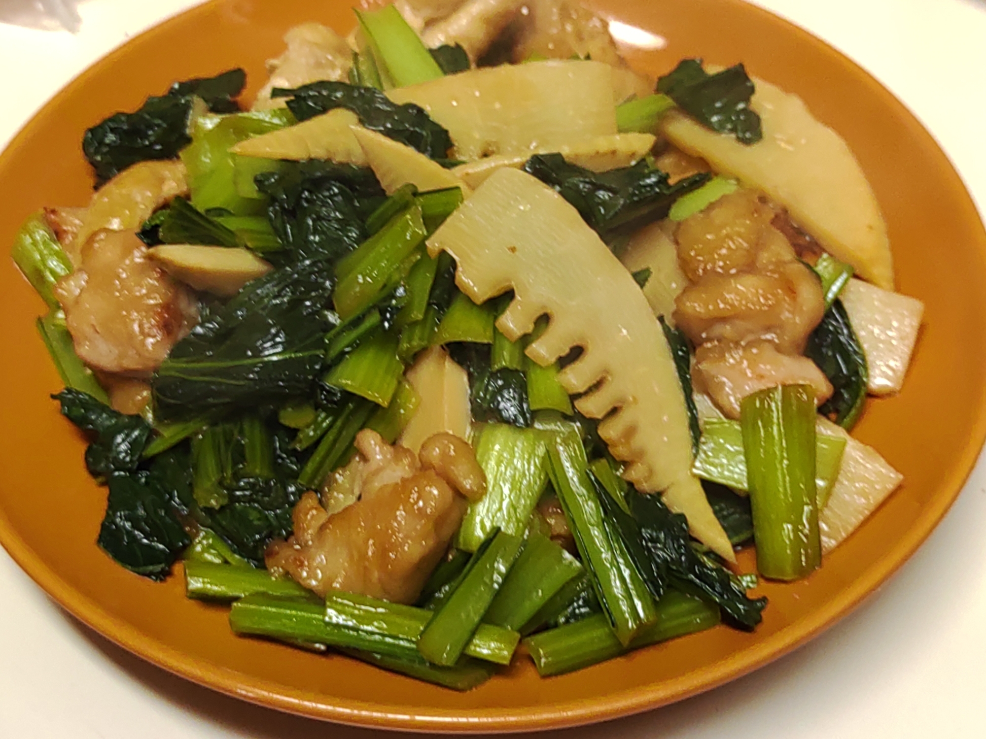 小松菜とタケノコの炒め物