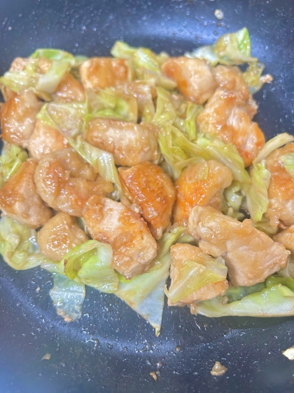 鶏むね肉と春キャベツのポン酢炒め