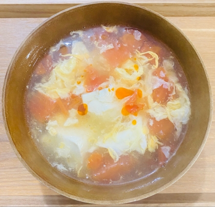 豆腐とトマトとふわふわ卵の酸辣湯