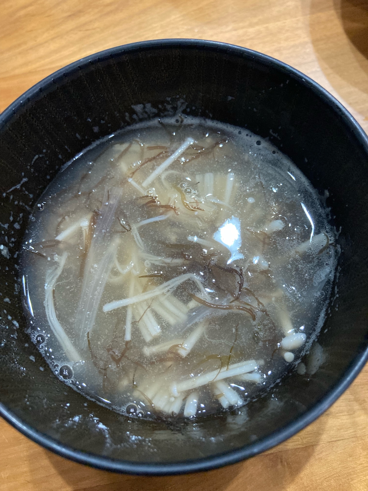 ふのりと玉ねぎとえのきの味噌汁