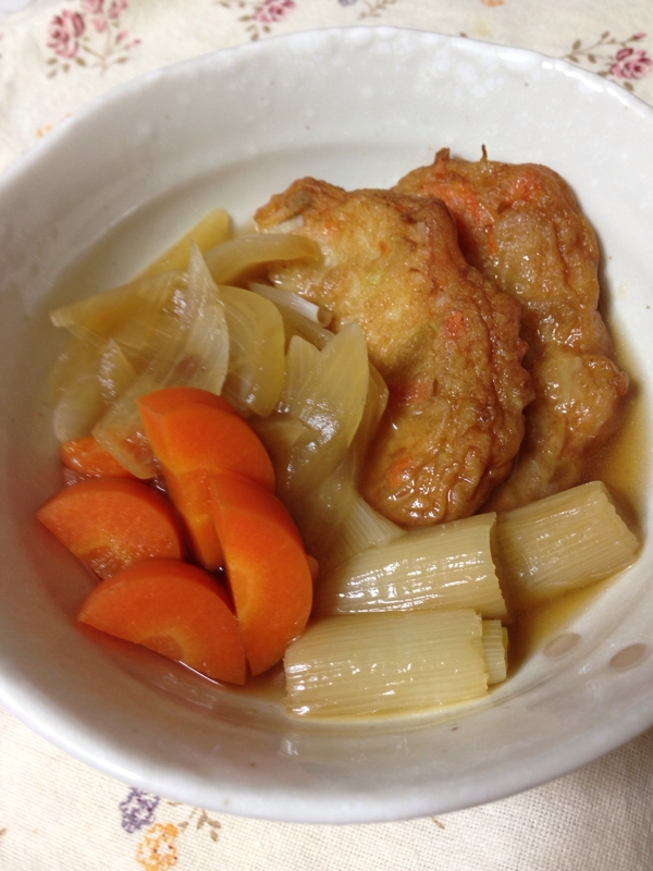 簡単♪切って煮るだけ。めんつゆで野菜天の煮物