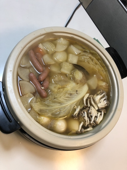 茹で鶏のスープでつくるポトフ