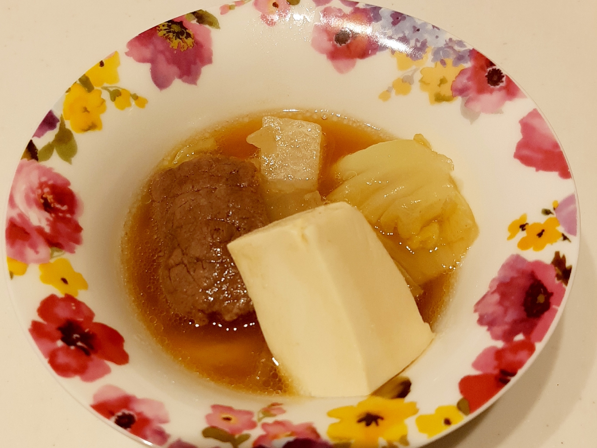 簡単レシピ(*^^*)白菜入りの肉豆腐！！