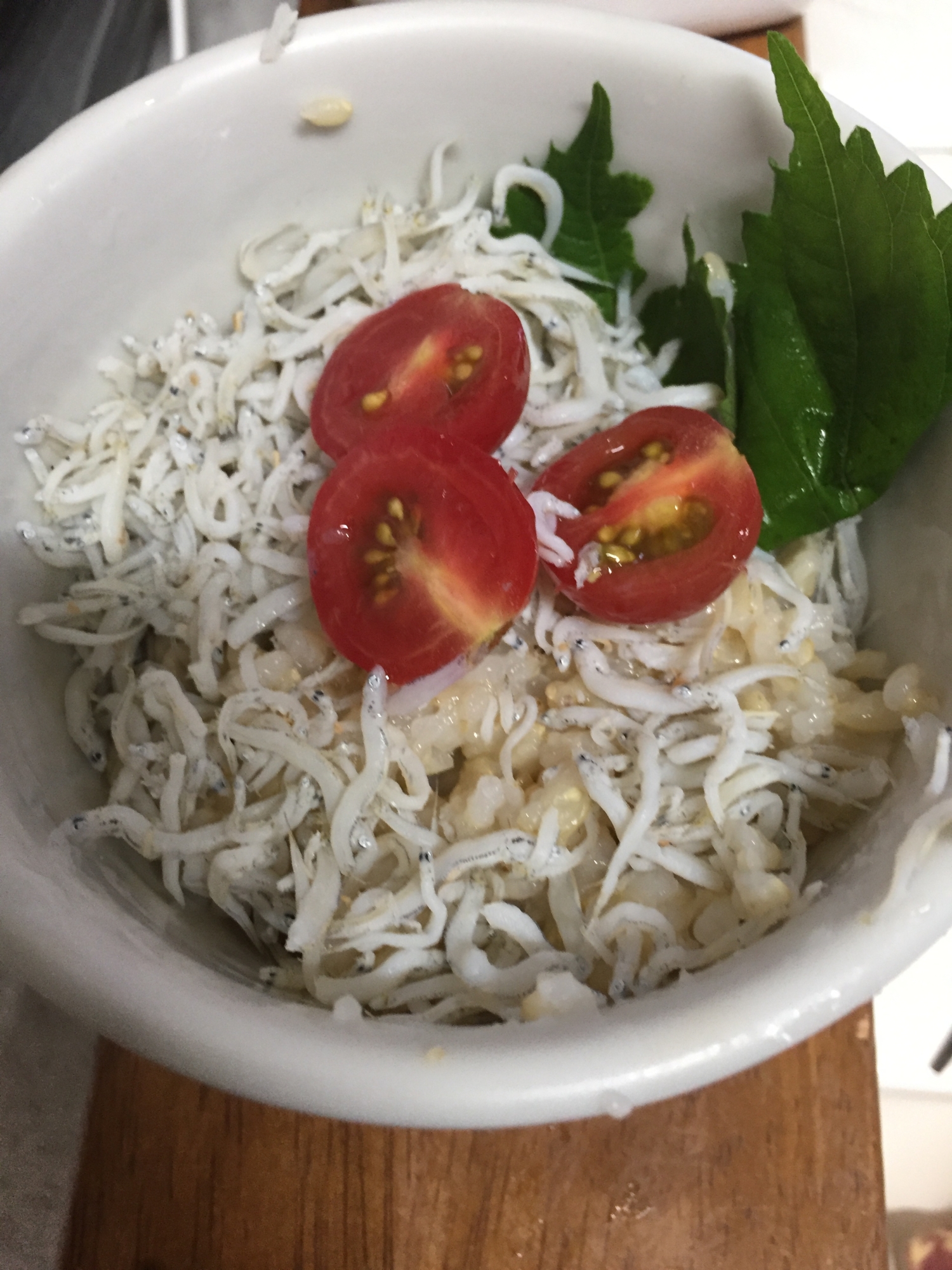 炊き込みご飯でしらす丼！