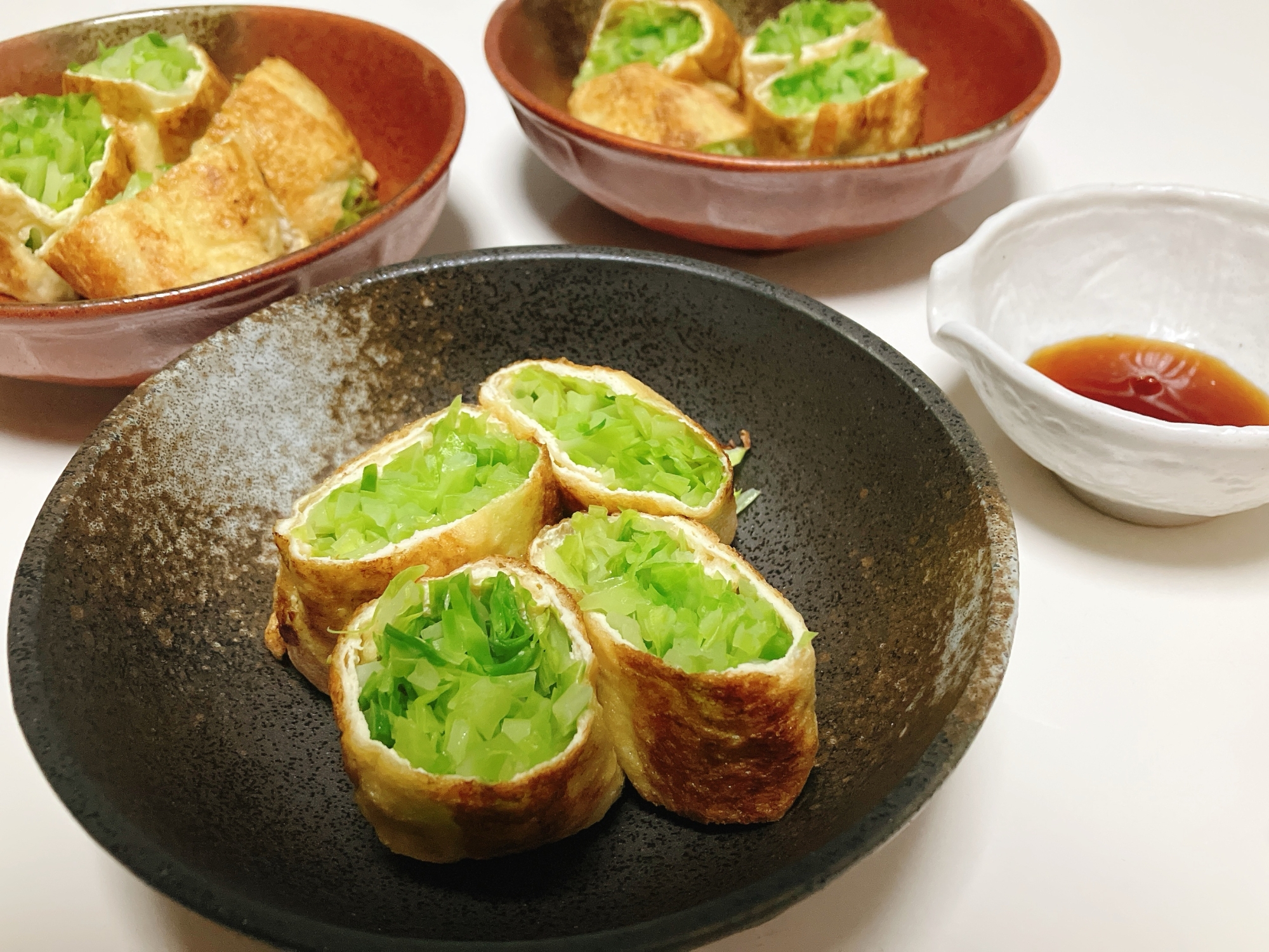 千切りキャベツの油揚げ巻き