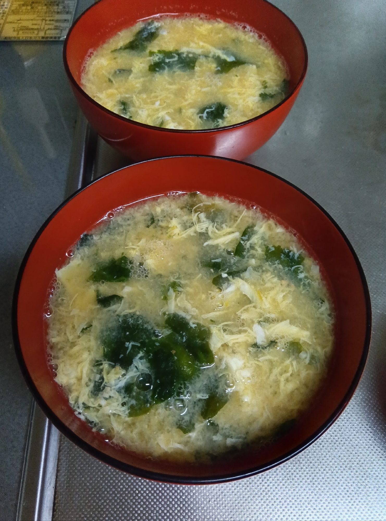 わかめのかきたま味噌汁