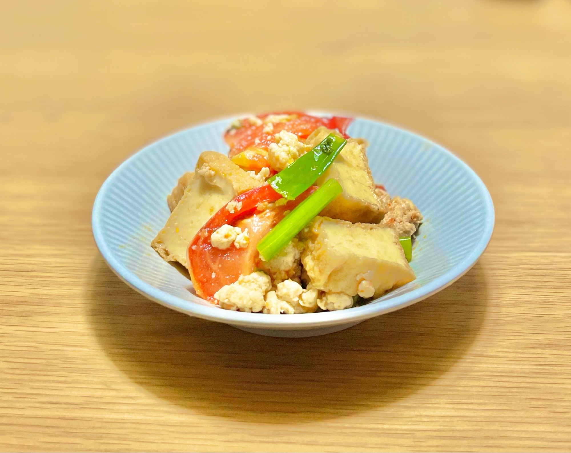 鶏ひき肉と厚揚げの炒めもの