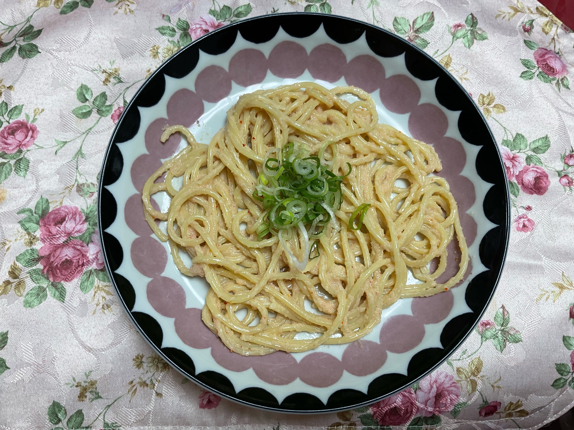 めんつゆでたらこスパゲティ