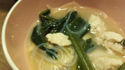 豆腐たっぷり春雨スープ