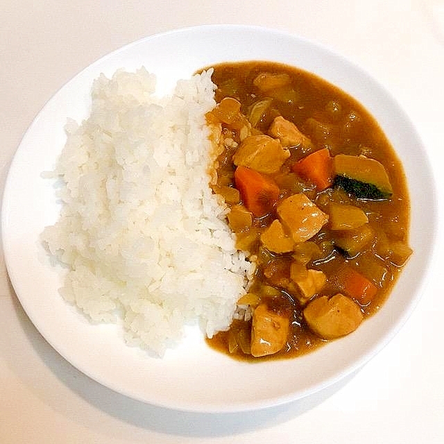 かぼちゃと茄子とささみのヘルシーチキンカレー