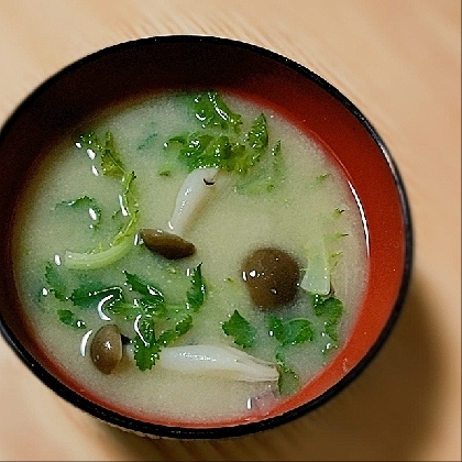 大根の葉としめじのお味噌汁美味しく頂きました(*^-^*)