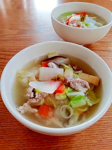 冷蔵庫にあるもので作った豚汁