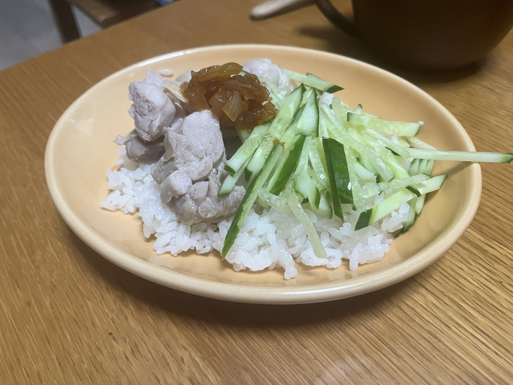 ネギ無し炊飯器でカオマンガイ