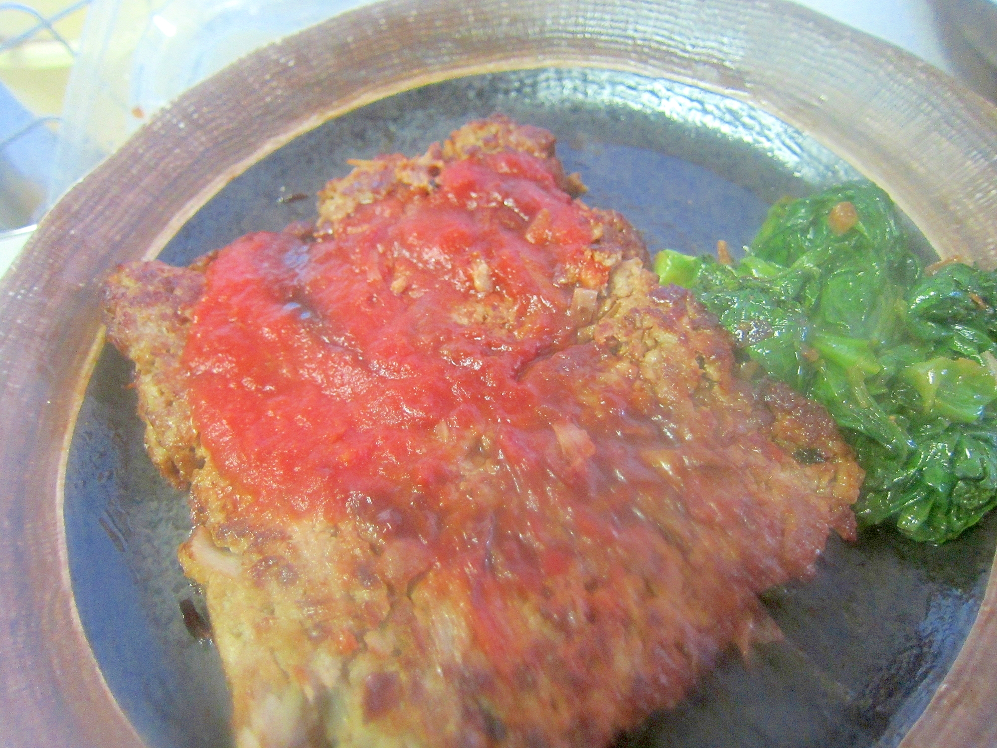 牛豚挽肉と玉葱とささがきごぼうミートローフグリル