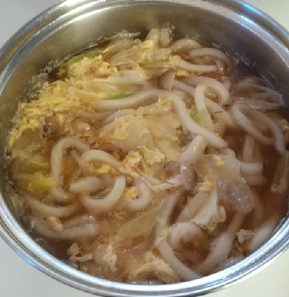 白菜と椎茸のかき玉うどん