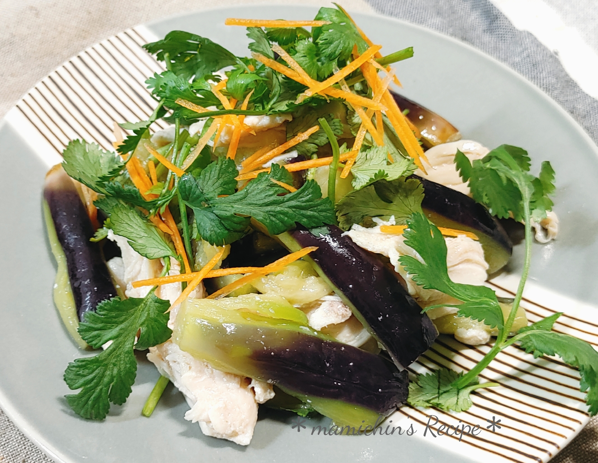 鶏ささ身＊なすのアジアンSalad