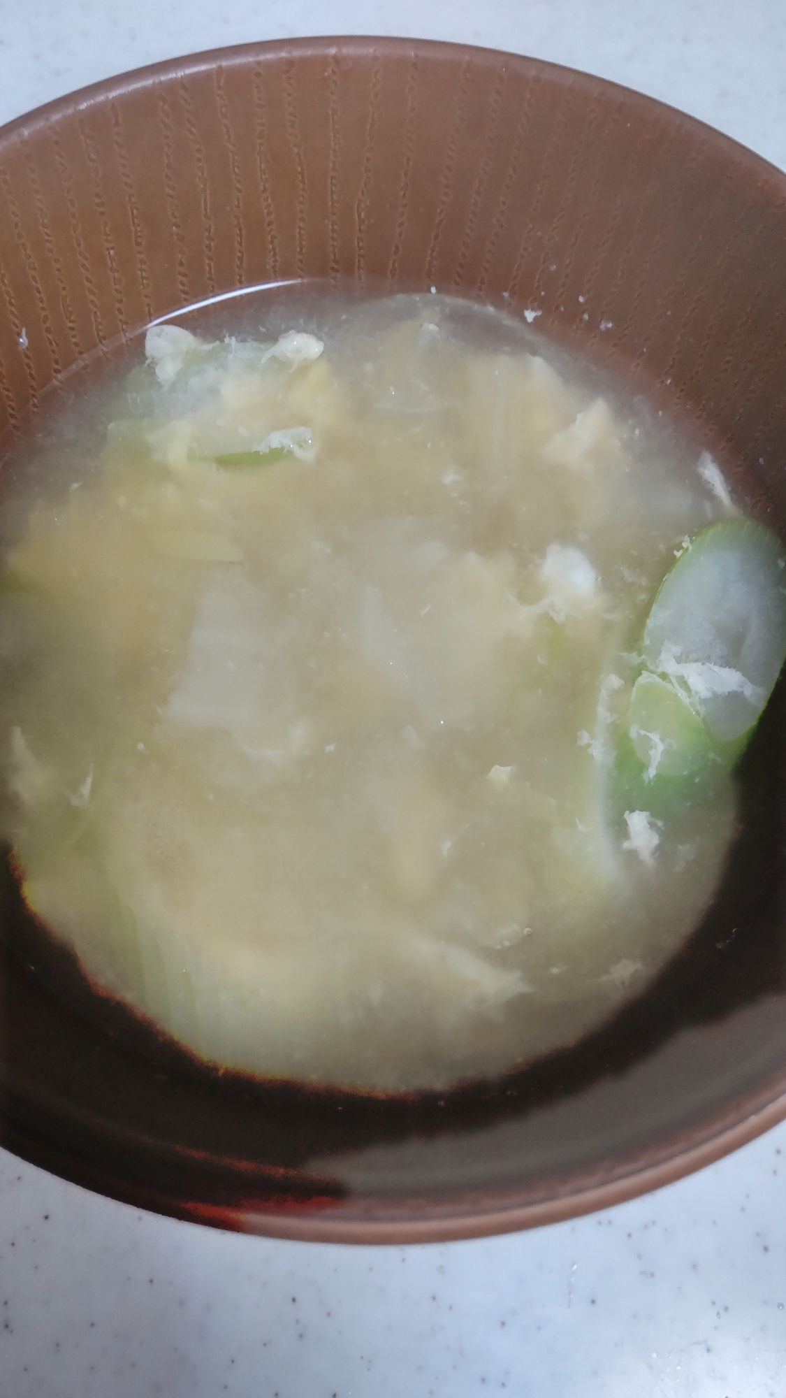 白菜と葱と卵のお味噌汁