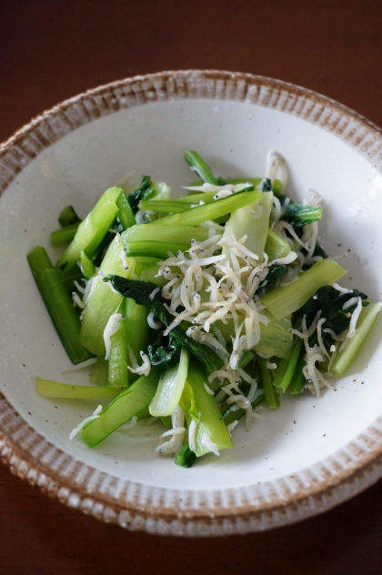 小松菜としらすの簡単和風炒め（煮浸し）♪